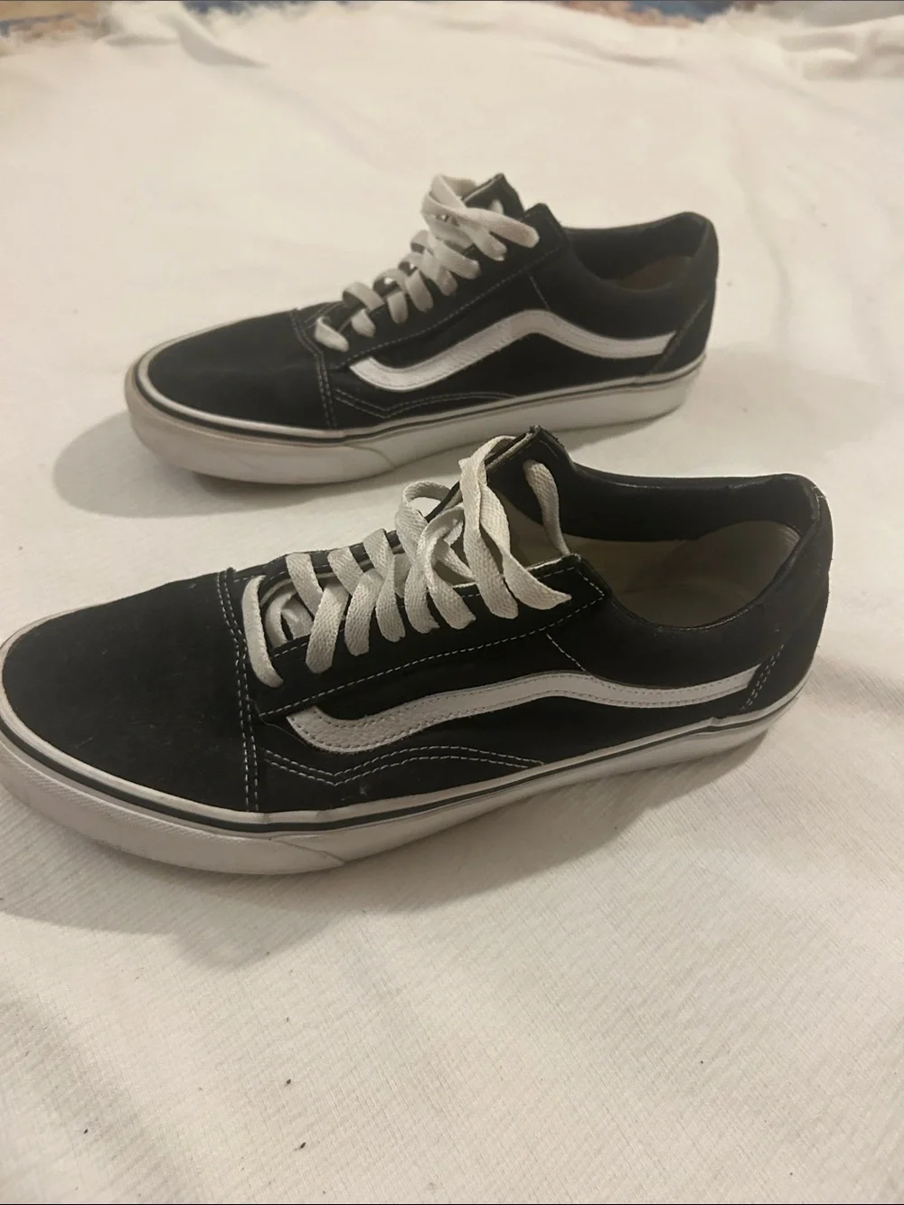 Vans Black and White Old Skool Low-Top Sneakers